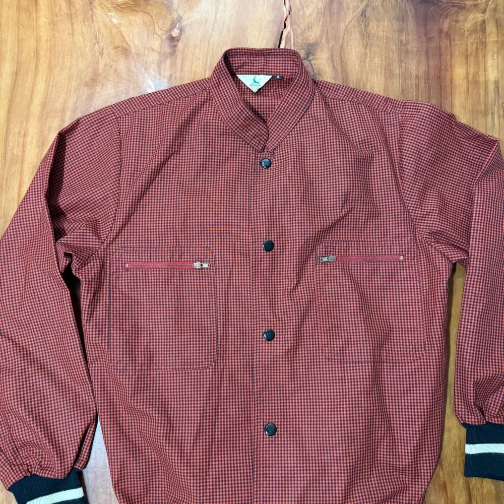 Vintage 70's Rainbow Sportswear Men's Jacket M Cotton Gingham Plaid Check J3-5